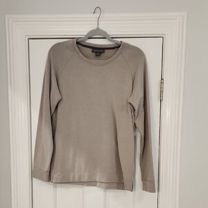 Free Fly Apparel Tan Crew Neck Sweater Lightweight Knit